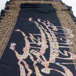 شال گردن طرح فروغ مشکی سایز باریک (35 × 200)