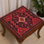 رومیزی مربعی طرح نازفر تک گل