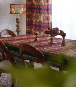 رومیزی مستطیلی طرح نغمه حاشیه سبز - Image 3