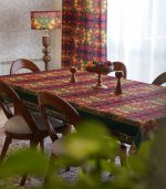رومیزی مستطیلی طرح نغمه حاشیه سبز